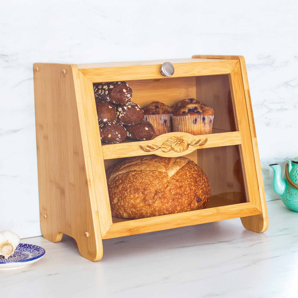 Bambus-Brotkasten im Landhausstil – 2 Etagen – Bild 2