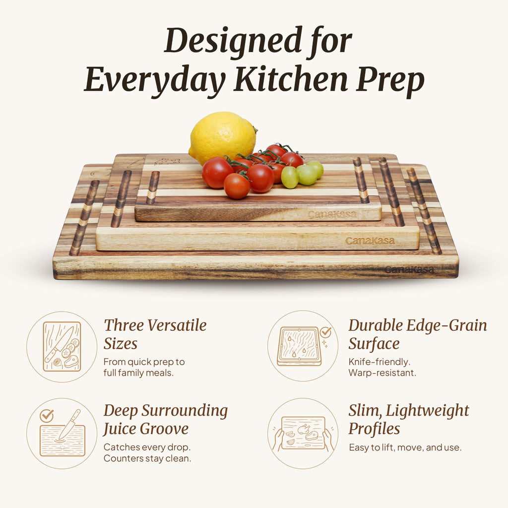 Schneidebrett-Set aus Akazienholz, 3-teilig – Bild 6