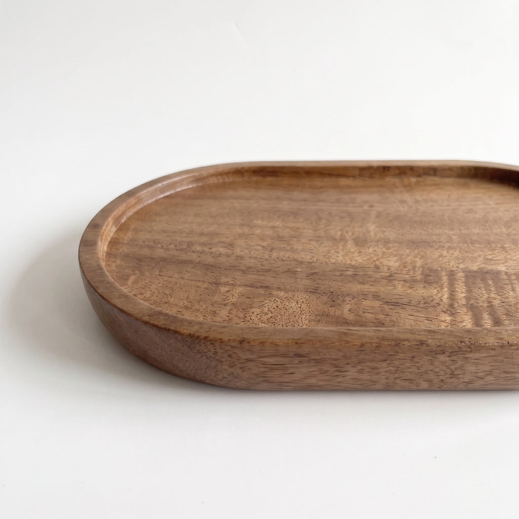 Serviertablett-Set aus Holz, oval, 3-teilig – Bild 2